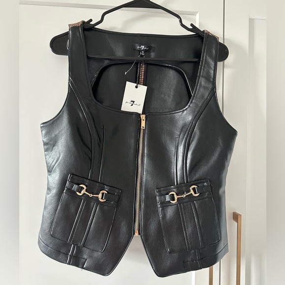 Black Leather Vest - Picture 1 of 2